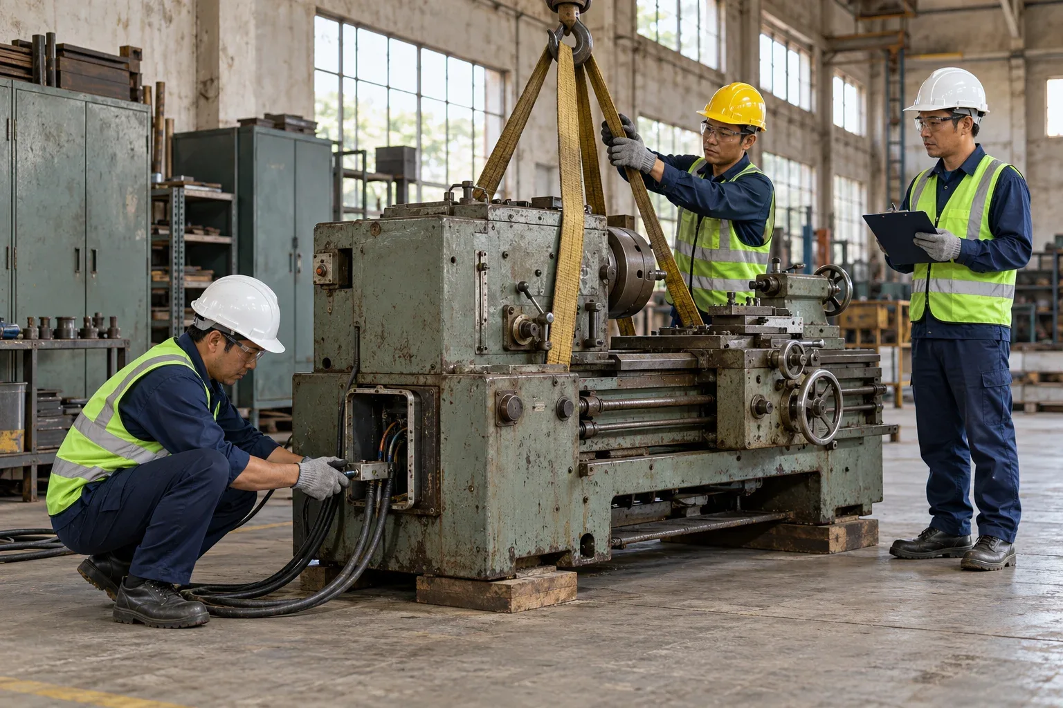 Chuẩn bị tháo dỡ máy móc cũ