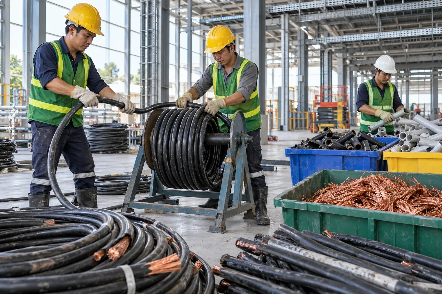 Thu gom dây cáp điện công nghiệp