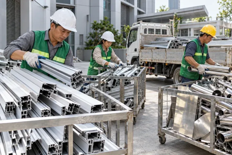 Thu gom nhôm và inox tại công trình